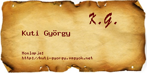 Kuti György névjegykártya