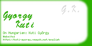 gyorgy kuti business card